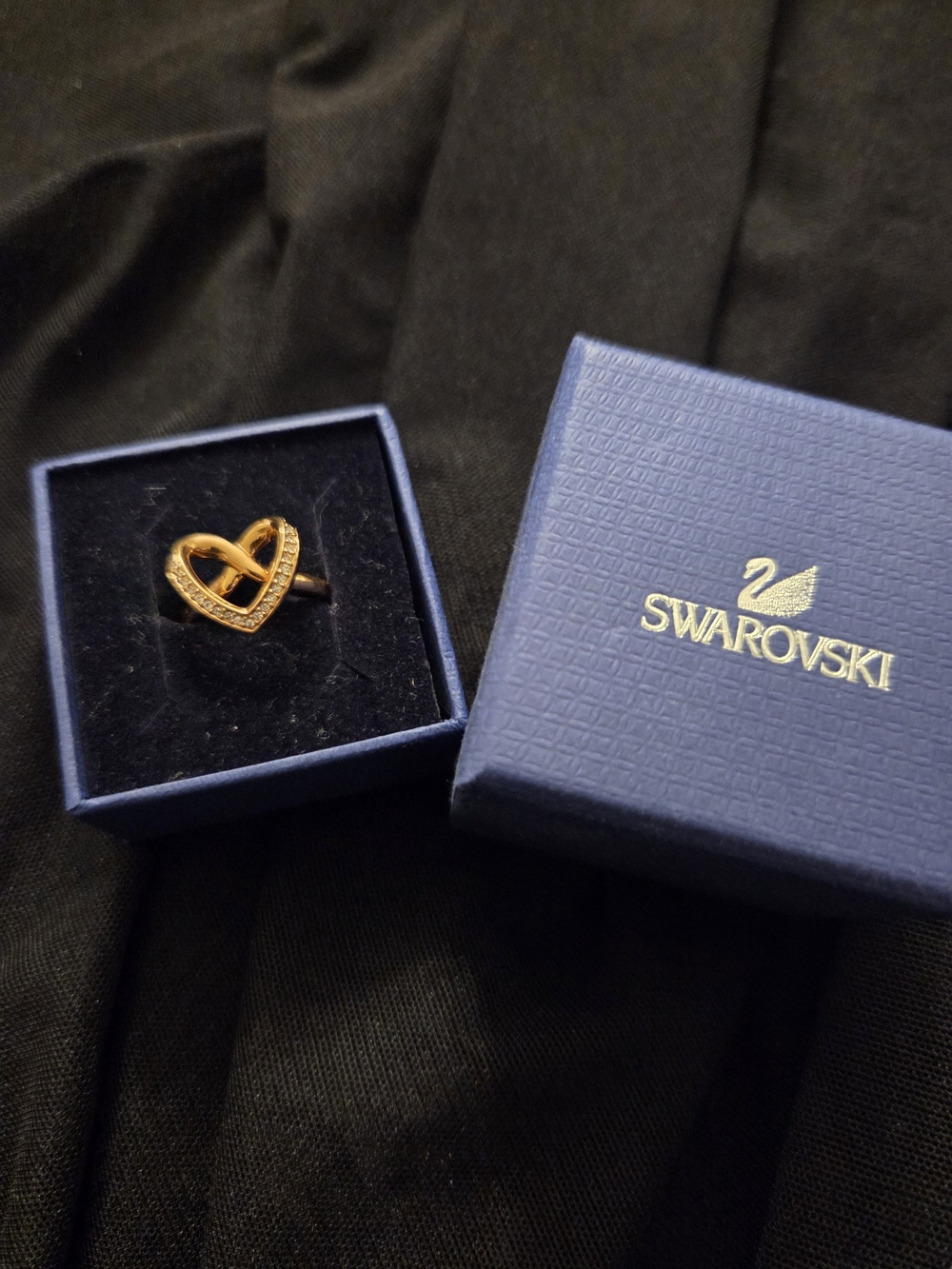 Swarovski Rose Gold Heart Ring,size 6.5